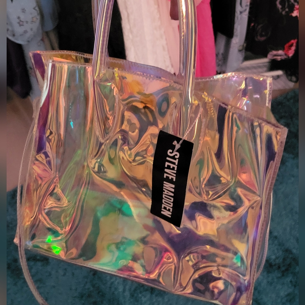 Steve Madden clear holographic bag